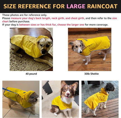 Dog Raincoat, Waterproof Dog Rain Jacket with Clear Hooded, DK XL