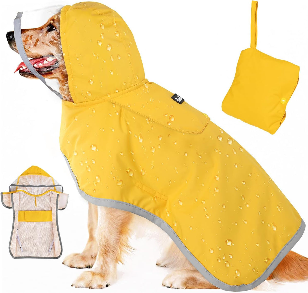 Dog Raincoat, Waterproof Dog Rain Jacket with Clear Hooded, DK XL