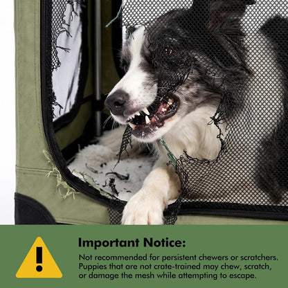 30 x 21 x 21 in 4-Door Collapsible Soft-Sided Mesh Dog Crate, Green