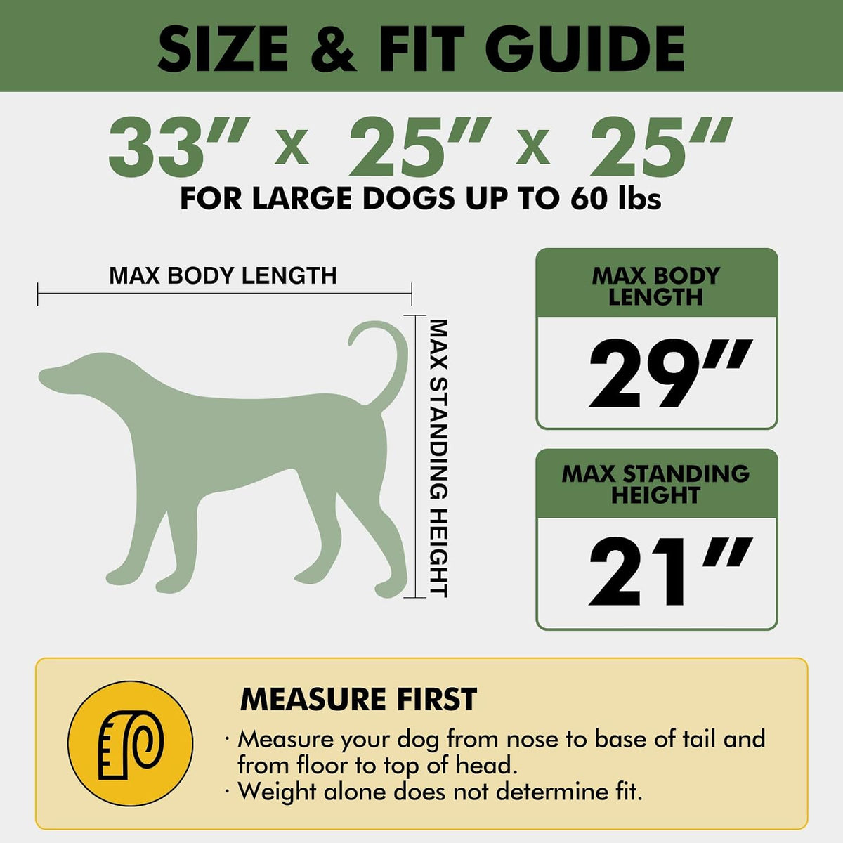 30 x 21 x 21 in 4-Door Collapsible Soft-Sided Mesh Dog Crate, Green