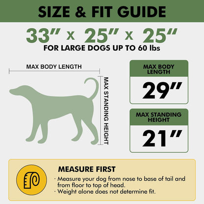 30 x 21 x 21 in 4-Door Collapsible Soft-Sided Mesh Dog Crate, Green