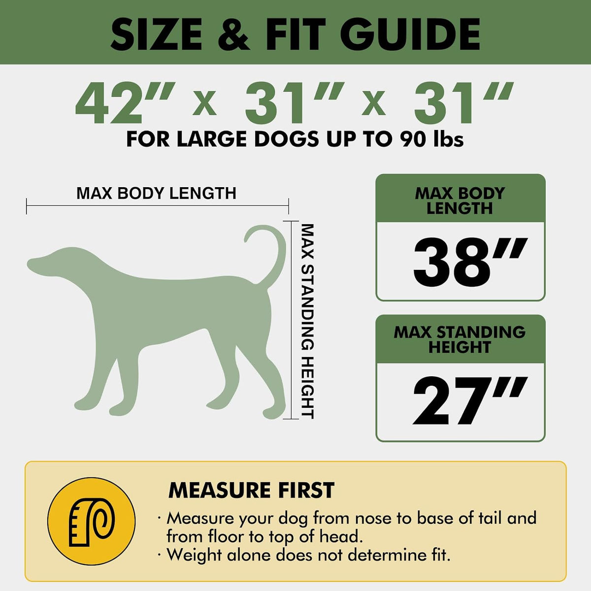 30 x 21 x 21 in 4-Door Collapsible Soft-Sided Mesh Dog Crate, Green