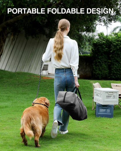 30 x 21 x 21 in 4-Door Collapsible Soft-Sided Mesh Dog Crate, Green