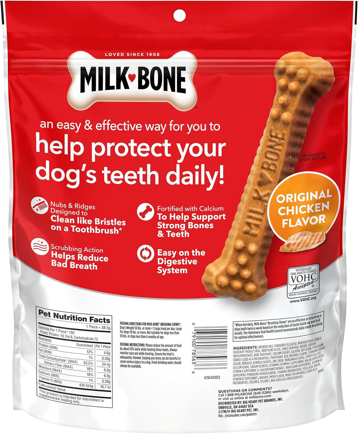 Milk-Bone Brushing Chews Large Daily Dental Dog Treats, 33.7 oz Bag