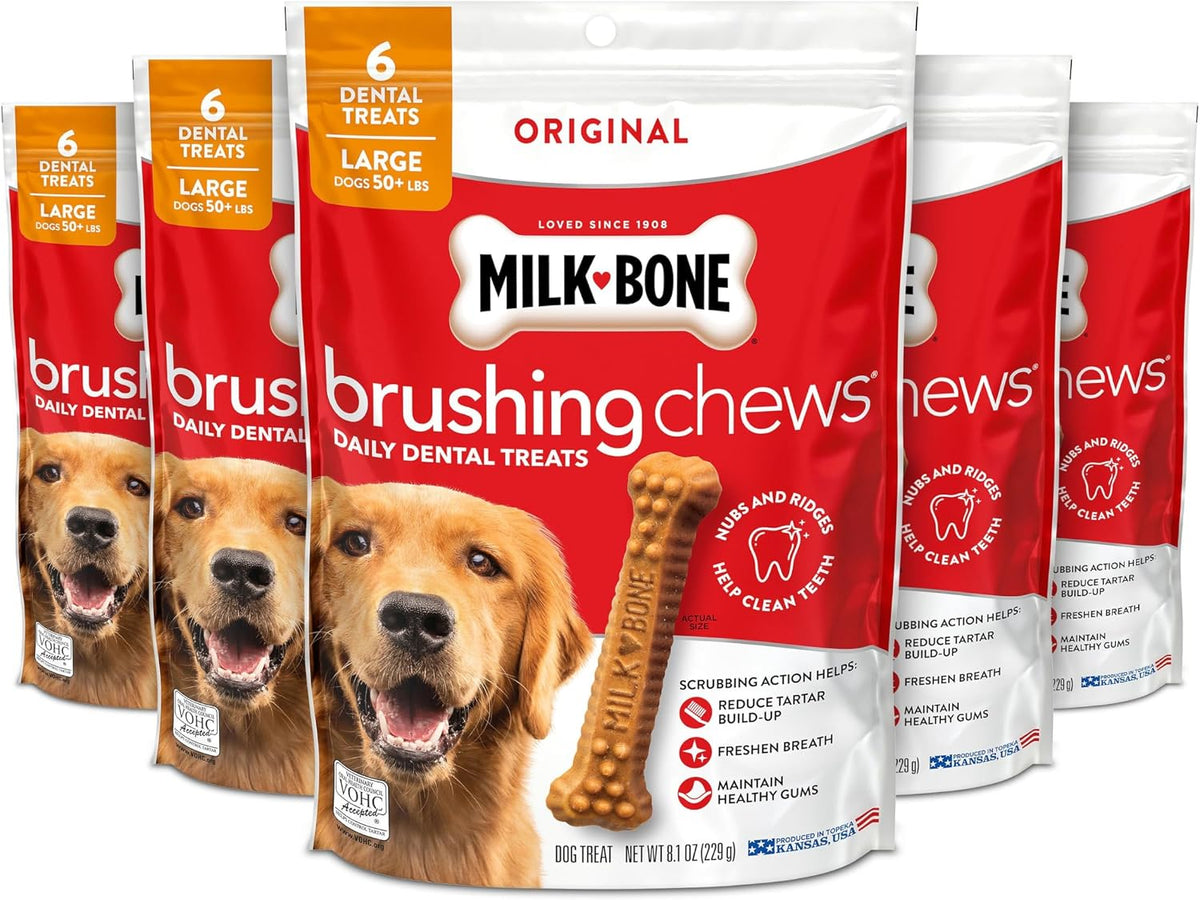 Milk-Bone Brushing Chews Large Daily Dental Dog Treats, 33.7 oz Bag