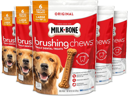 Milk-Bone Brushing Chews Large Daily Dental Dog Treats, 33.7 oz Bag