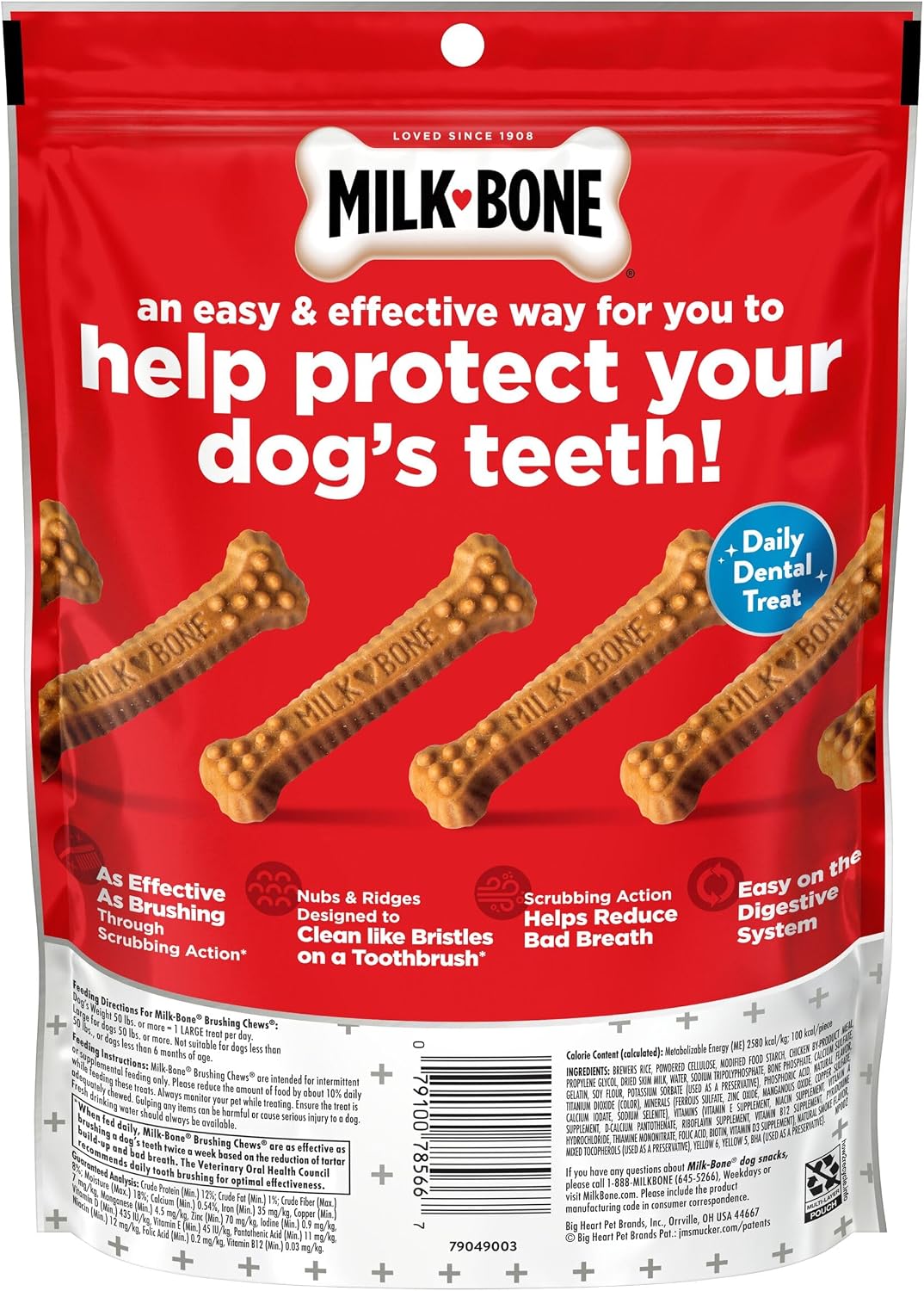 Milk-Bone Brushing Chews Large Daily Dental Dog Treats, 33.7 oz Bag