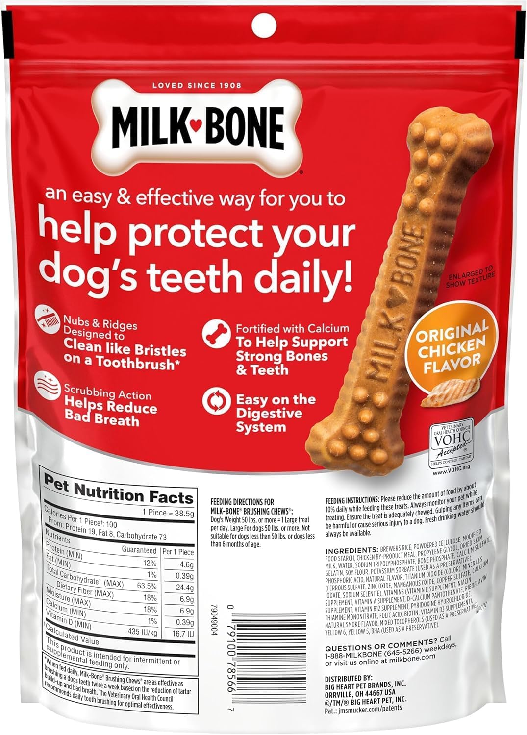 Milk-Bone Brushing Chews Large Daily Dental Dog Treats, 33.7 oz Bag