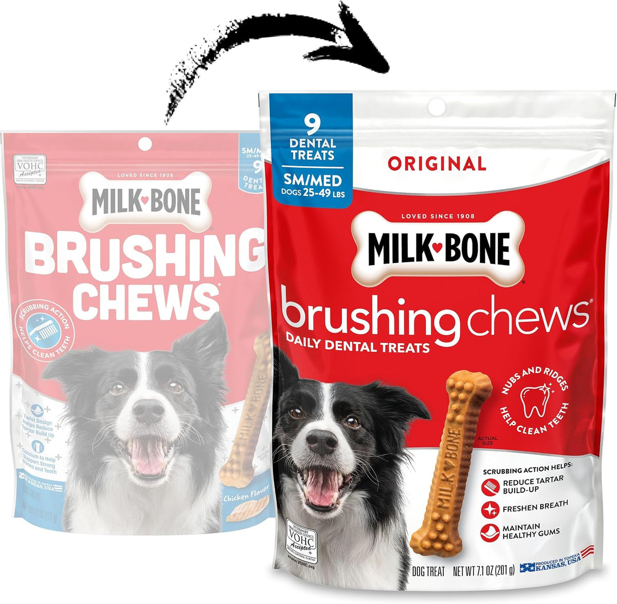 Milk-Bone Brushing Chews Large Daily Dental Dog Treats, 33.7 oz Bag