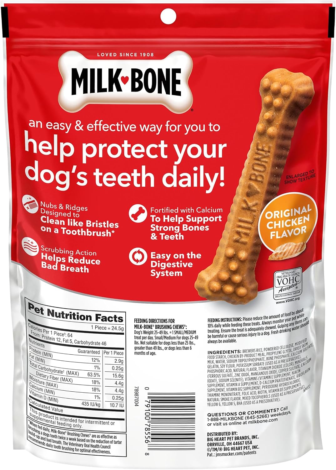 Milk-Bone Brushing Chews Large Daily Dental Dog Treats, 33.7 oz Bag