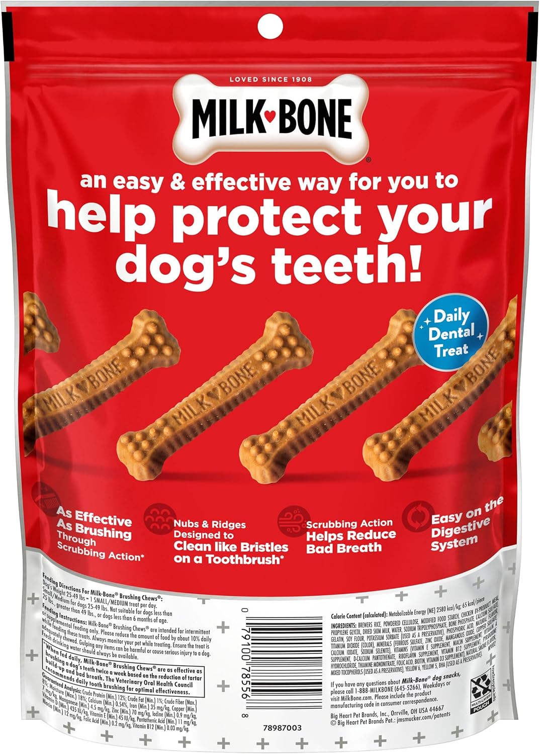 Milk-Bone Brushing Chews Large Daily Dental Dog Treats, 33.7 oz Bag