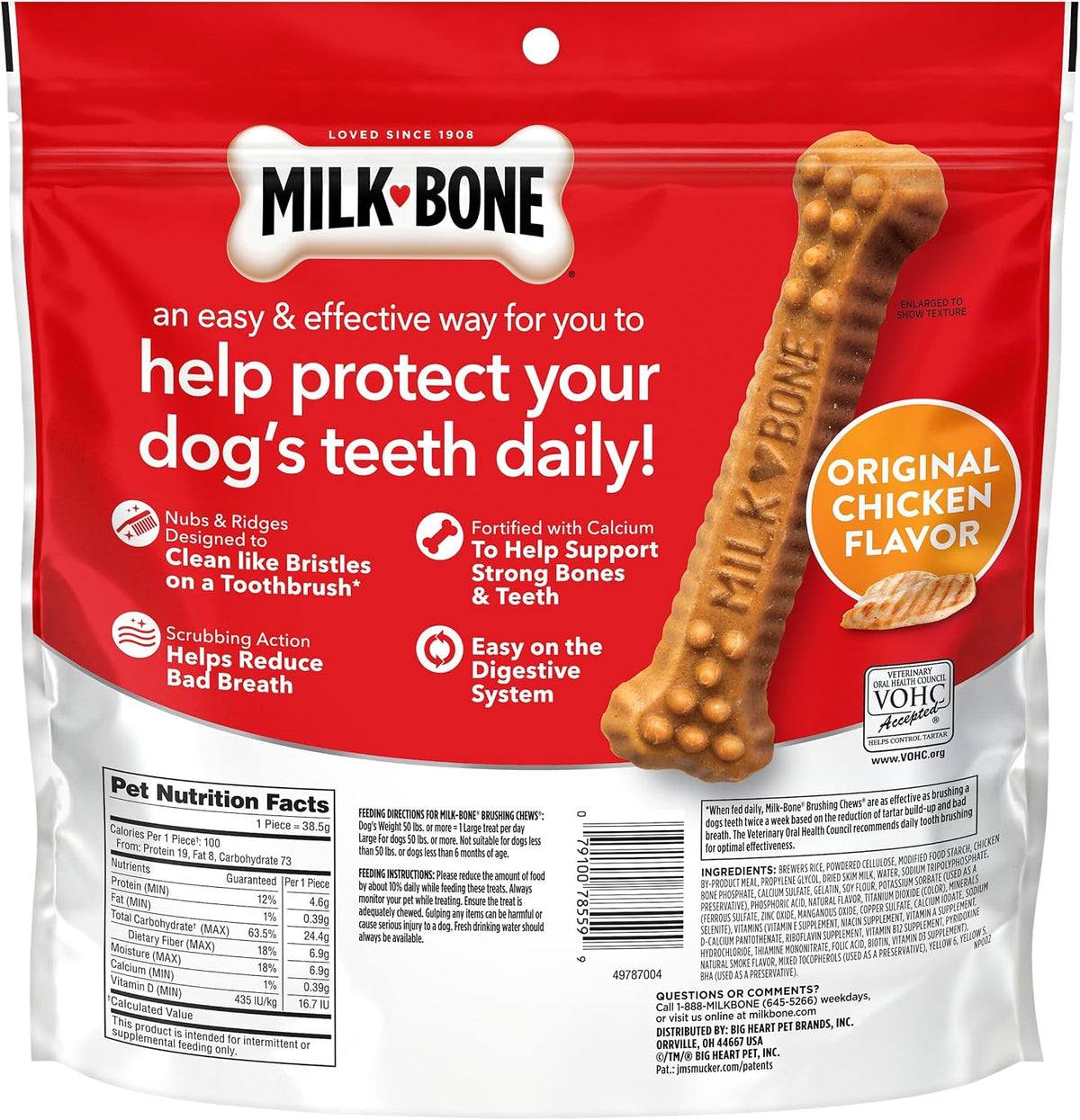 Milk-Bone Brushing Chews Large Daily Dental Dog Treats, 33.7 oz Bag