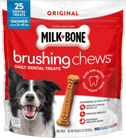Milk-Bone Brushing Chews Large Daily Dental Dog Treats, 33.7 oz Bag