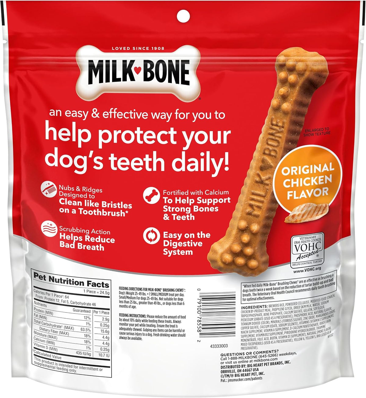 Milk-Bone Brushing Chews Large Daily Dental Dog Treats, 33.7 oz Bag