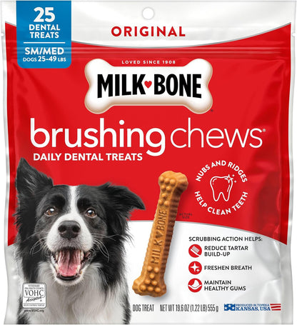 Milk-Bone Brushing Chews Large Daily Dental Dog Treats, 33.7 oz Bag