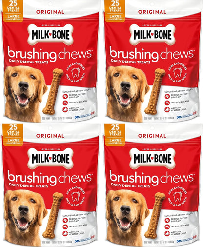 Milk-Bone Brushing Chews Large Daily Dental Dog Treats, 33.7 oz Bag