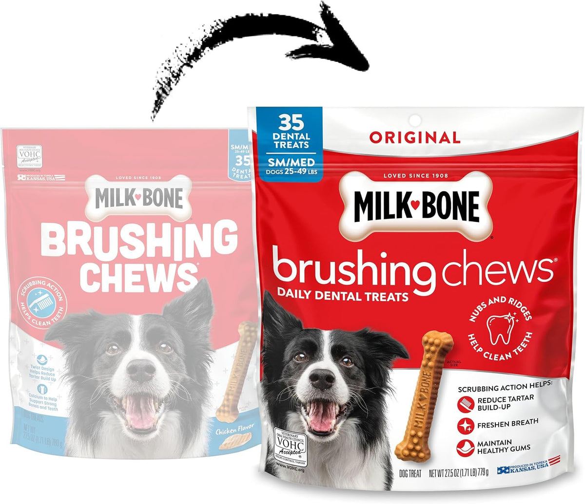 Milk-Bone Brushing Chews Large Daily Dental Dog Treats, 33.7 oz Bag
