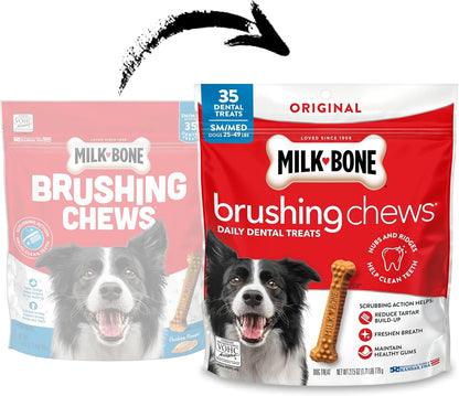 Milk-Bone Brushing Chews Large Daily Dental Dog Treats, 33.7 oz Bag