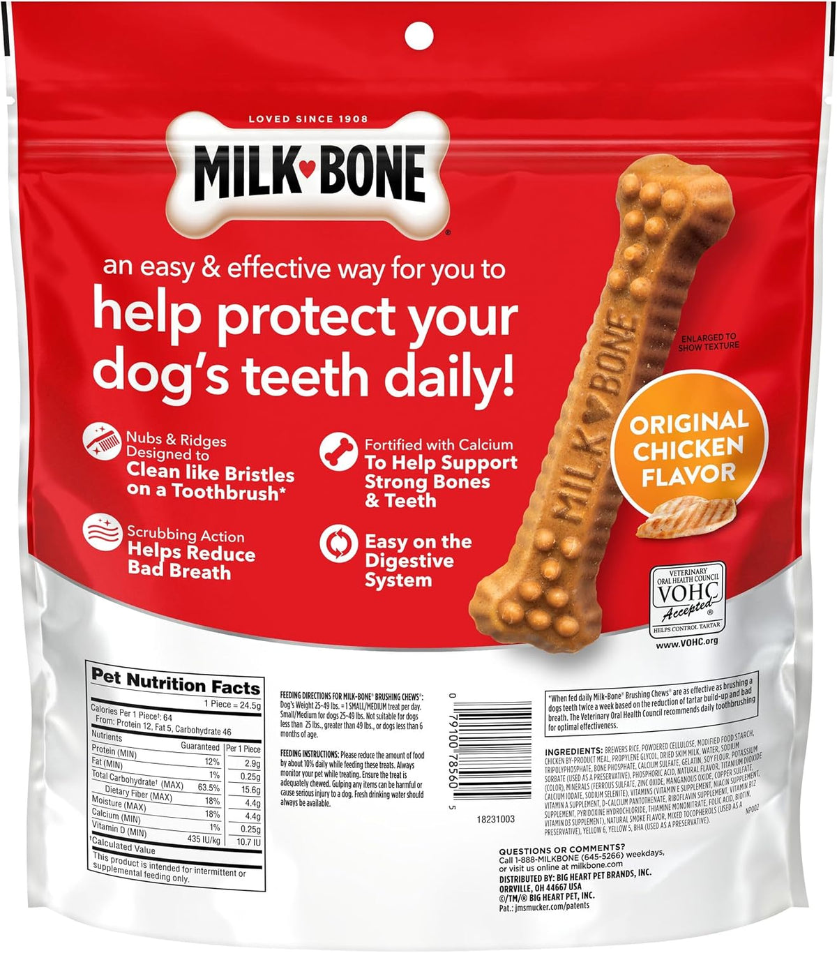 Milk-Bone Brushing Chews Large Daily Dental Dog Treats, 33.7 oz Bag