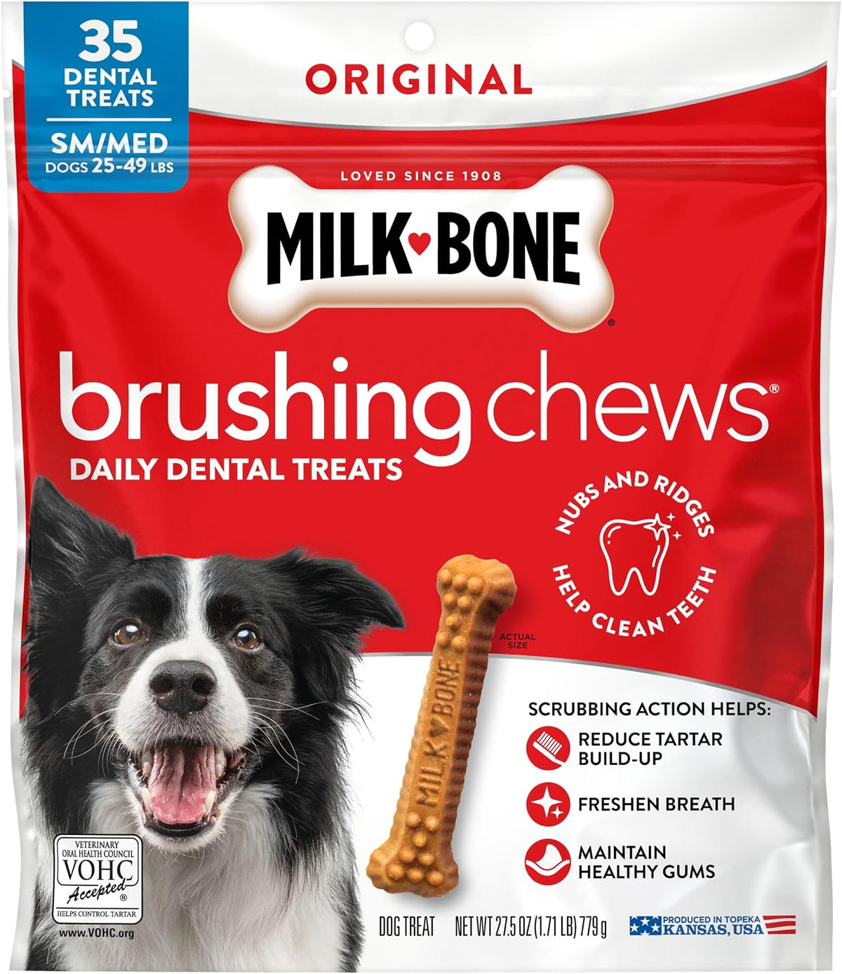 Milk-Bone Brushing Chews Large Daily Dental Dog Treats, 33.7 oz Bag