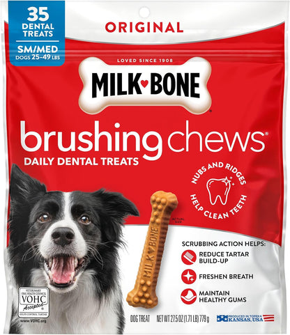 Milk-Bone Brushing Chews Large Daily Dental Dog Treats, 33.7 oz Bag