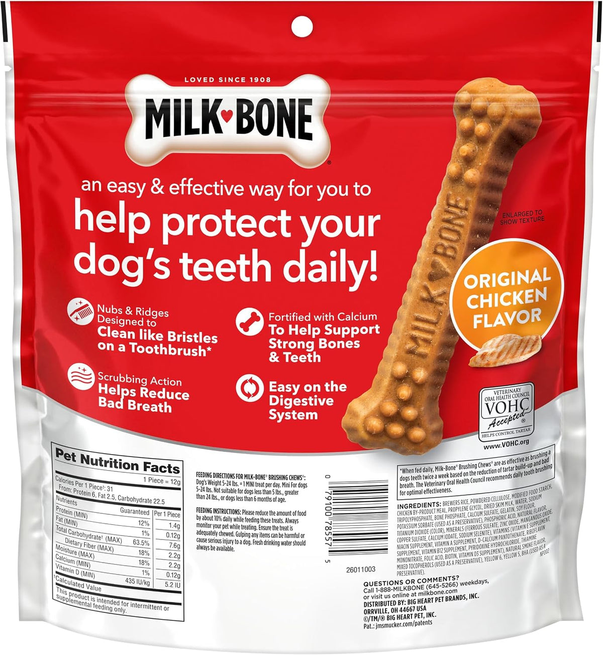 Milk-Bone Brushing Chews Large Daily Dental Dog Treats, 33.7 oz Bag
