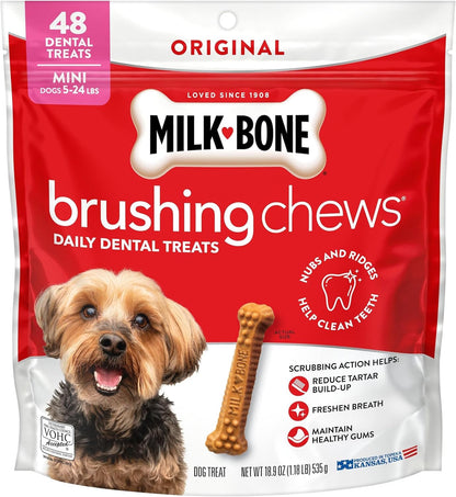 Milk-Bone Brushing Chews Large Daily Dental Dog Treats, 33.7 oz Bag