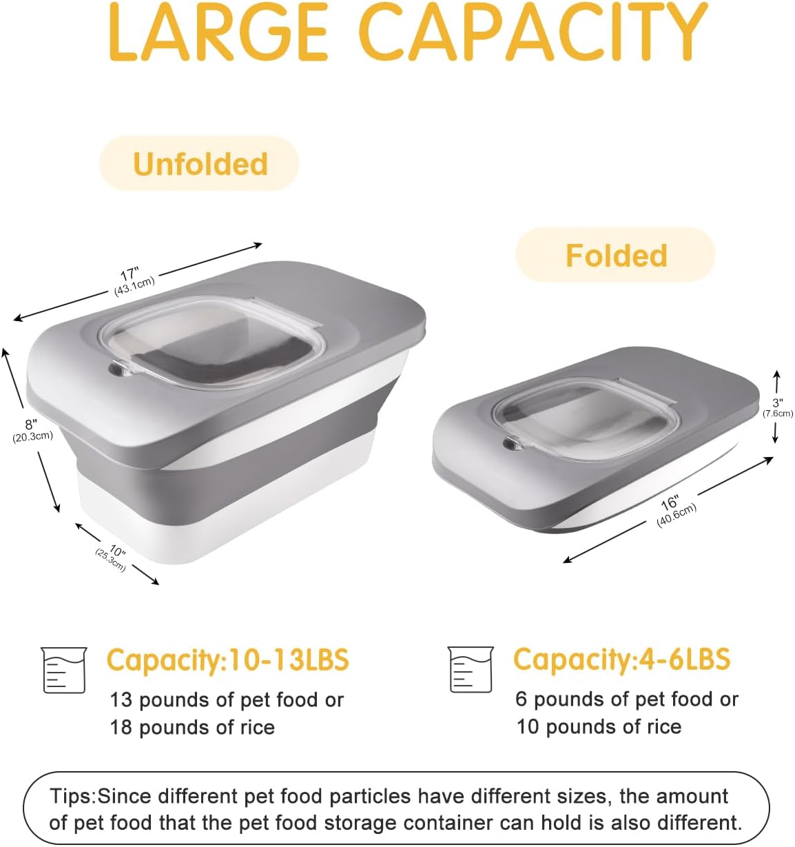 HOYTAMDAR 13Lbs Collapsible Dog Food Storage Container,Dog Food Container