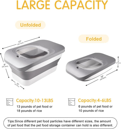 HOYTAMDAR 13Lbs Collapsible Dog Food Storage Container,Dog Food Container