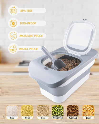 HOYTAMDAR 13Lbs Collapsible Dog Food Storage Container,Dog Food Container