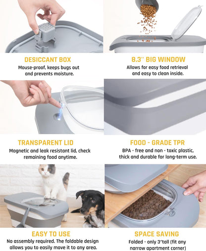 HOYTAMDAR 13Lbs Collapsible Dog Food Storage Container,Dog Food Container