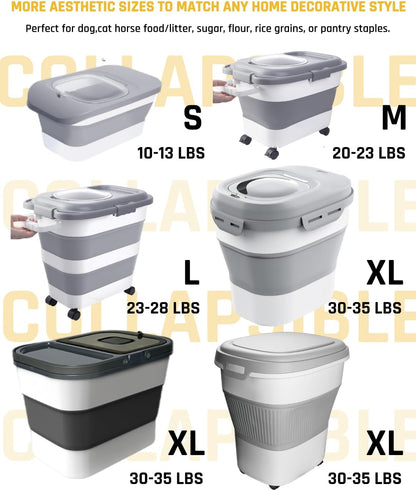 HOYTAMDAR 13Lbs Collapsible Dog Food Storage Container,Dog Food Container
