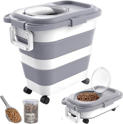 HOYTAMDAR 13Lbs Collapsible Dog Food Storage Container,Dog Food Container