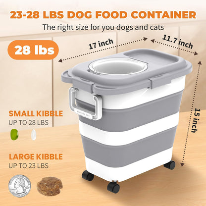 HOYTAMDAR 13Lbs Collapsible Dog Food Storage Container,Dog Food Container
