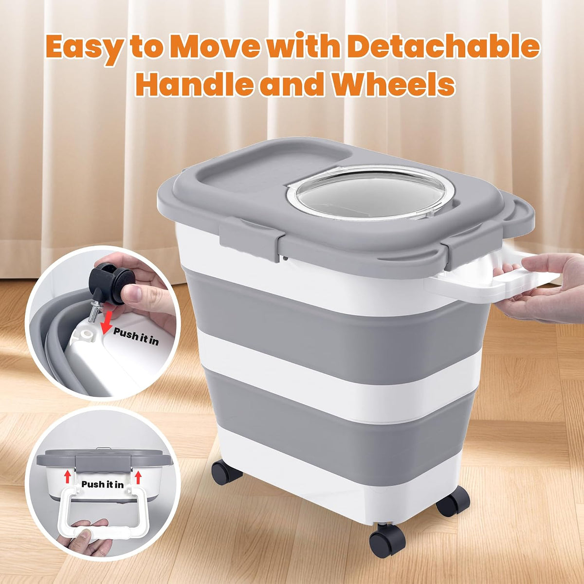 HOYTAMDAR 13Lbs Collapsible Dog Food Storage Container,Dog Food Container