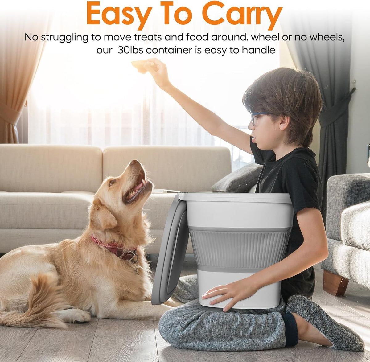 HOYTAMDAR 13Lbs Collapsible Dog Food Storage Container,Dog Food Container