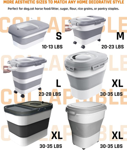 HOYTAMDAR 13Lbs Collapsible Dog Food Storage Container,Dog Food Container