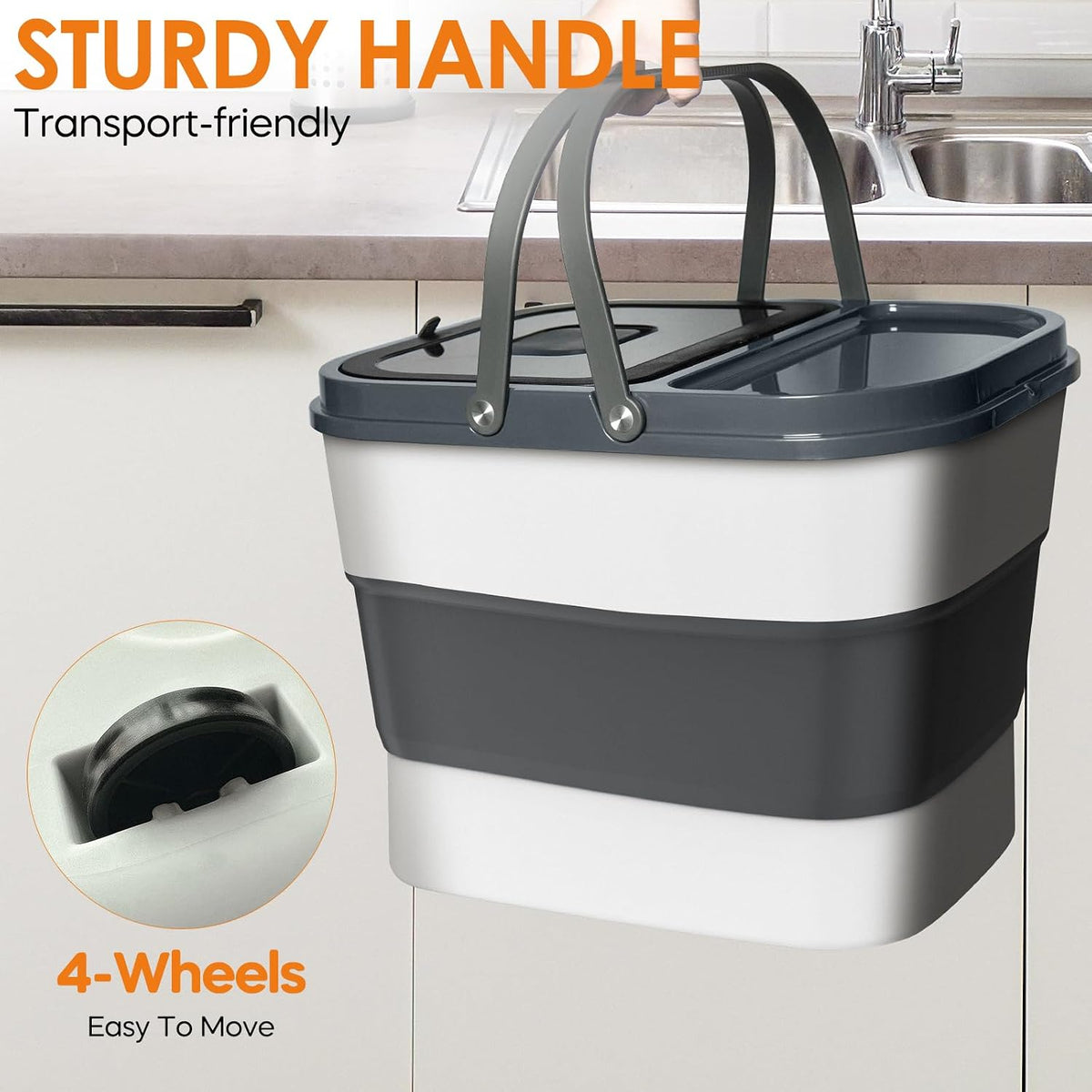 HOYTAMDAR 13Lbs Collapsible Dog Food Storage Container,Dog Food Container