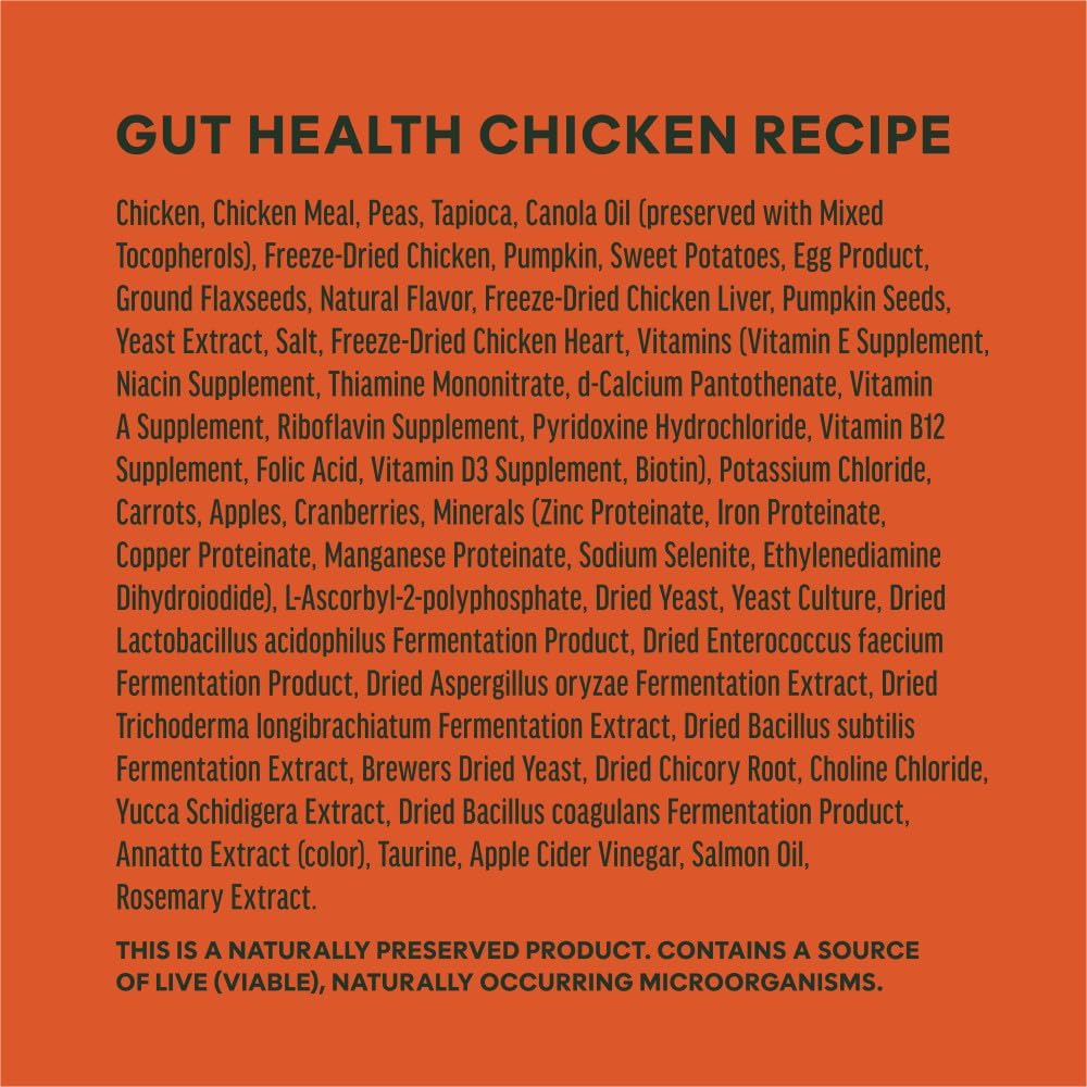 RawBoost Gut Health, Dry Dog Food + Freeze Dried, Chicken, 3.5 lb.