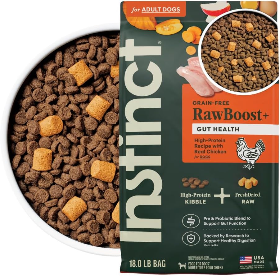 RawBoost Gut Health, Dry Dog Food + Freeze Dried, Chicken, 3.5 lb.