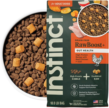 RawBoost Gut Health, Dry Dog Food + Freeze Dried, Chicken, 3.5 lb.