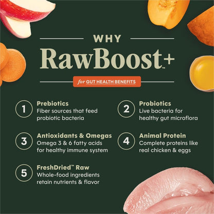 RawBoost Gut Health, Dry Dog Food + Freeze Dried, Chicken, 3.5 lb.