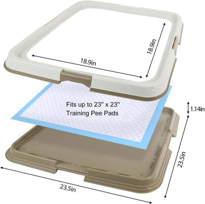 Dog Pee Pad Holder for Puppy, Puppy Pad Holder Tray, Pet Training Pee Pad, Indoor Potty Tray for Senior Dogs, Dog Toilet for Newborn Puppies, 23.5" x 23.5"