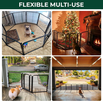 Dog Gate, Extra Wide Adjustable for Openings Up to 183", 24" H