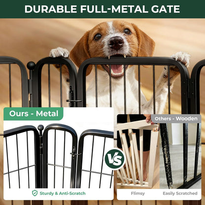Dog Gate, Extra Wide Adjustable for Openings Up to 183", 24" H