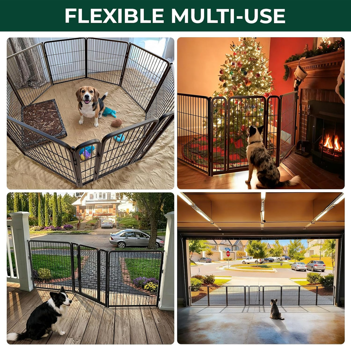 Dog Gate, Extra Wide Adjustable for Openings Up to 183", 24" H