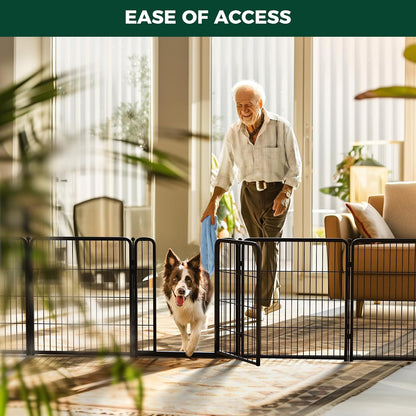 Dog Gate, Extra Wide Adjustable for Openings Up to 183", 24" H