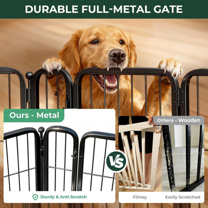 Dog Gate, Extra Wide Adjustable for Openings Up to 183", 24" H