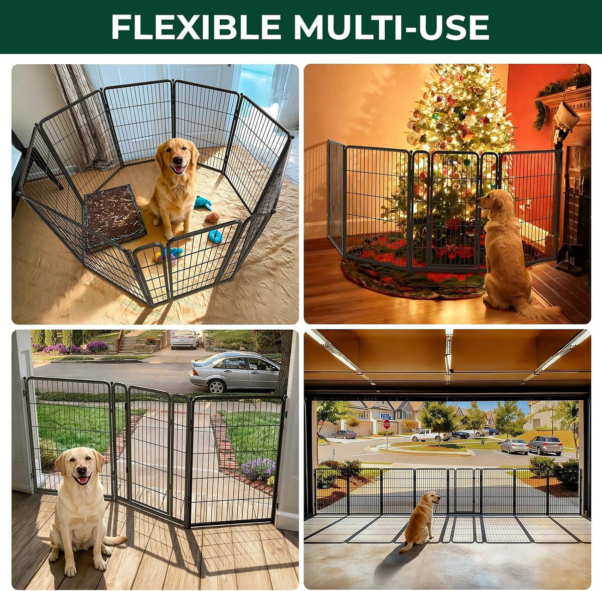 Dog Gate, Extra Wide Adjustable for Openings Up to 183", 24" H