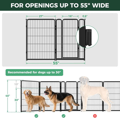 Dog Gate, Extra Wide Adjustable for Openings Up to 183", 24" H